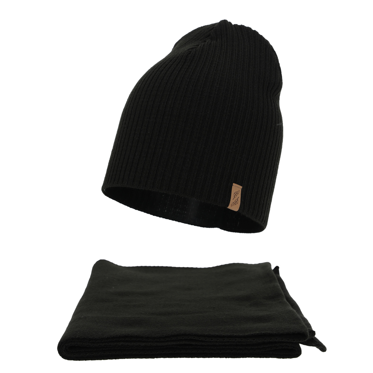 Woman's winter set: hat and scarf, black, Fena