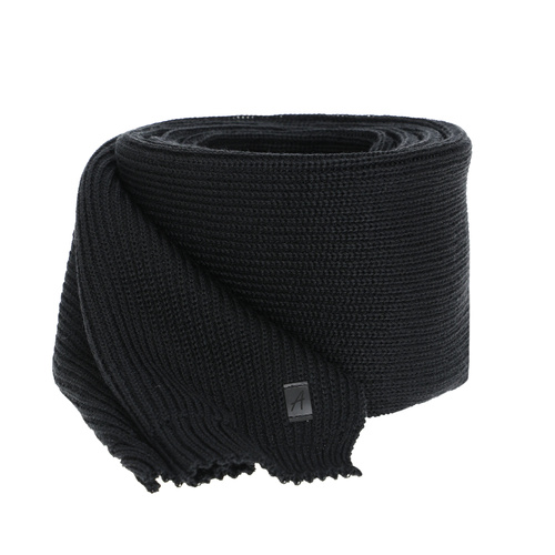 Men's winter scarf, black, with merino wool Algor