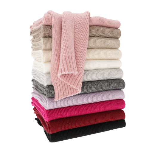 Women's winter scarf ecru merino wool Loretta
