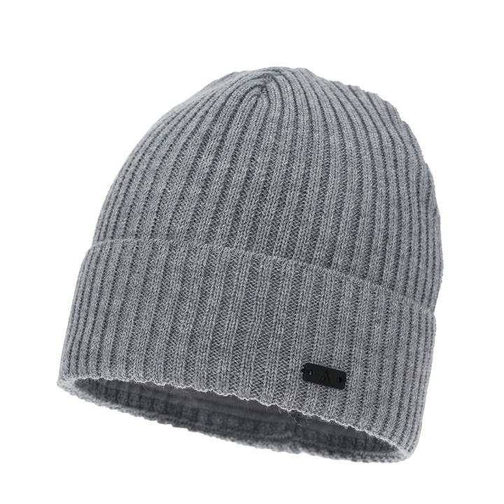 Men's winter hat, gray, with merino wool, Jeffrey