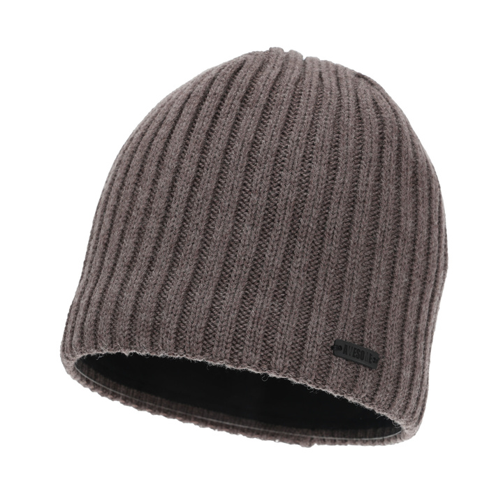 Men's winter hat, beige, with merino wool, Adagio
