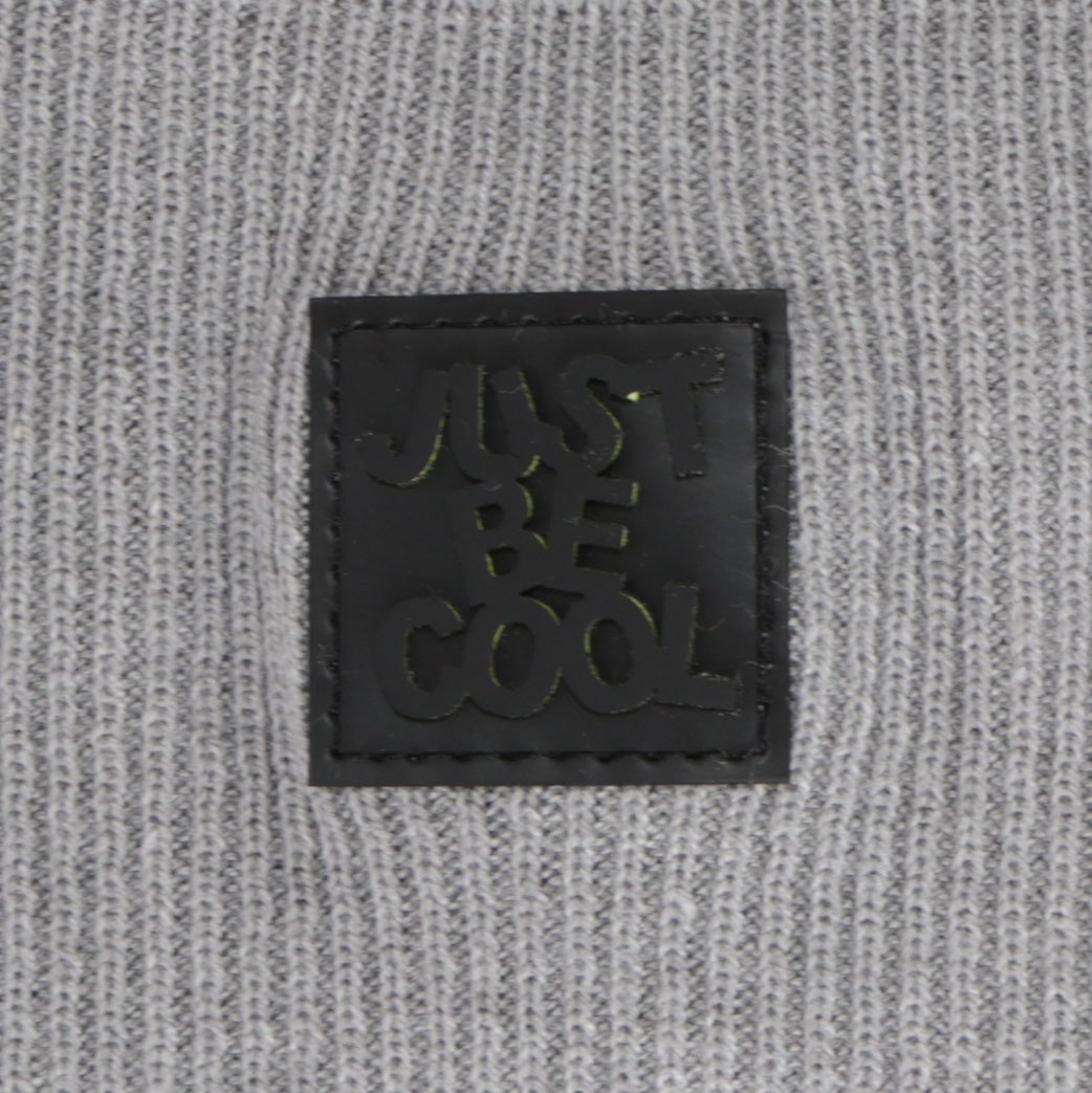 Boy's spring, autumn set: hat and tube scarf, with cotton, gray, Jonas
