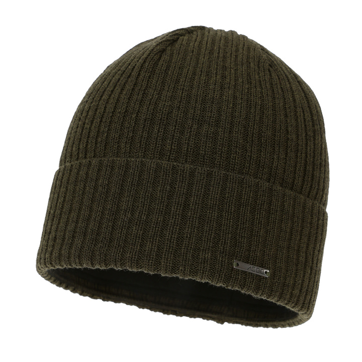 Men's winter hat, khaki, with merino wool, Baltor