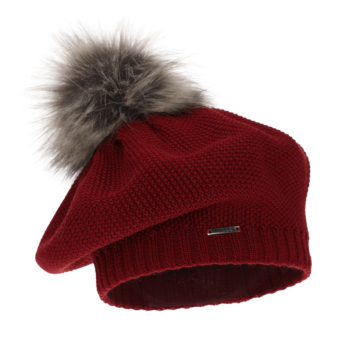 Woman's winter beret burgund merino wool Bonnie