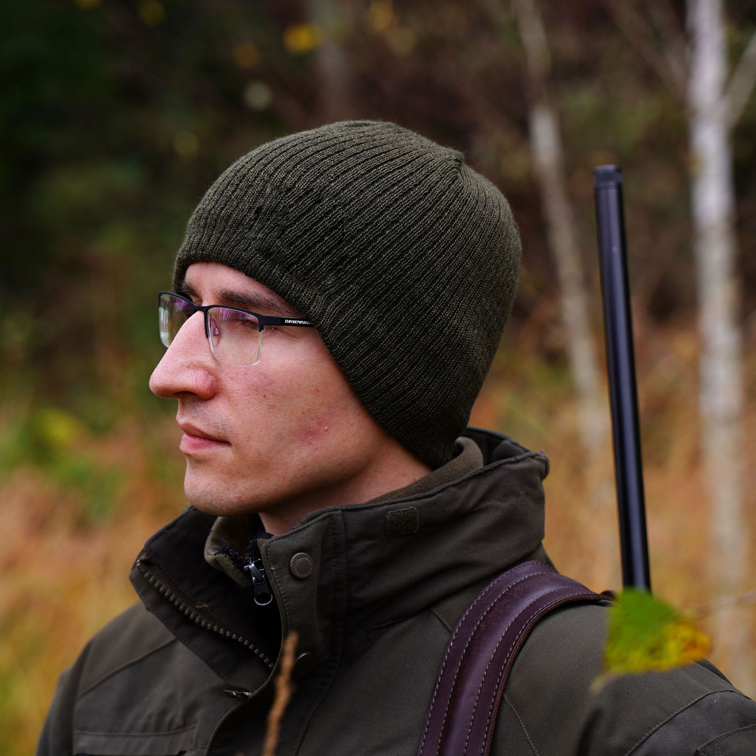 Men's winter hat grey merino wool Bird