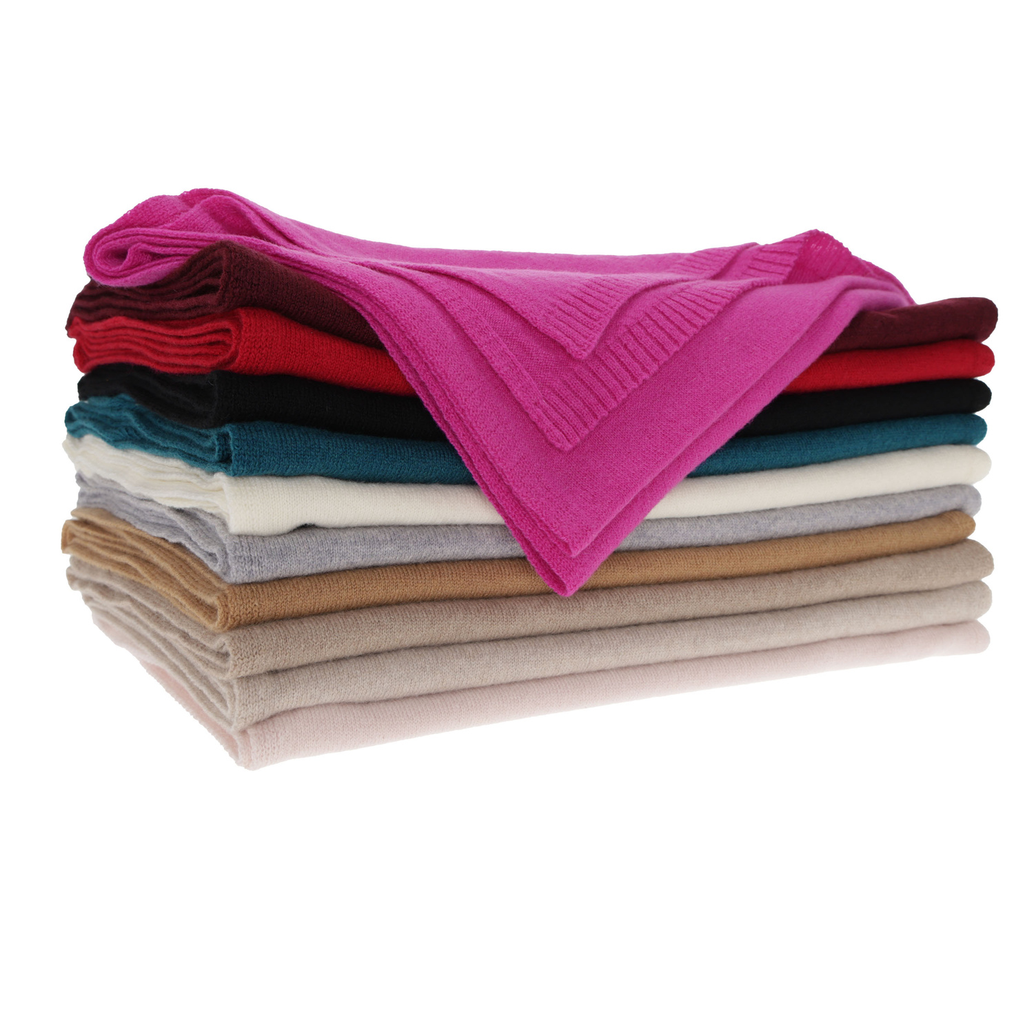 Woman's winter scarf, pink, merino wool with cashmere, Irenia