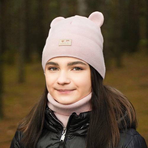 Girl's winter set: hat and tube scarf grey Xantia
