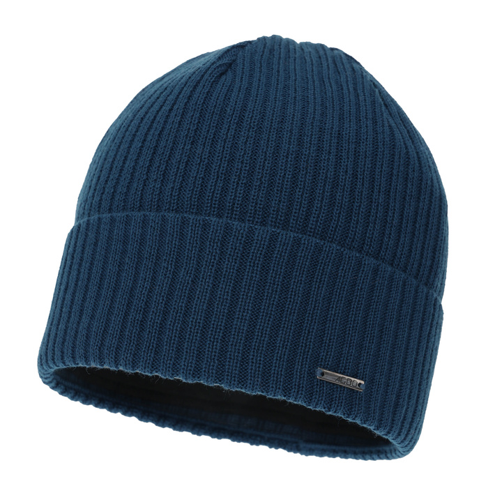 Men's winter hat, blue, with merino wool, Baltor