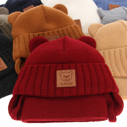 Boy's winter set: hat and scarf black Petit