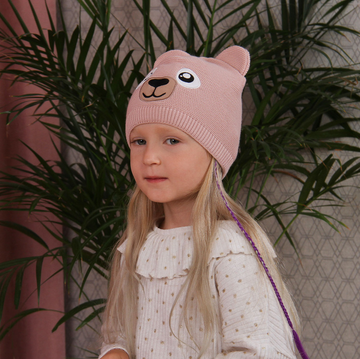 Girl's spring/ autumn hat pink Walentyna