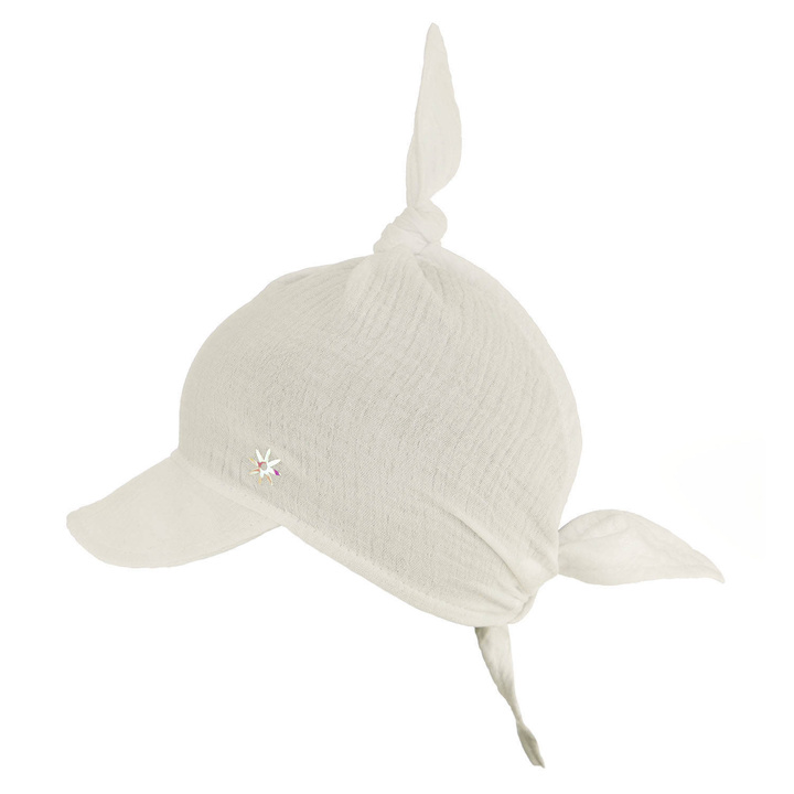 Muslin summer sun cap for girl ecru Sunny
