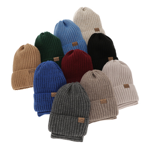 Boy's winter set: hat and tube scarf blue merino wool Karmin