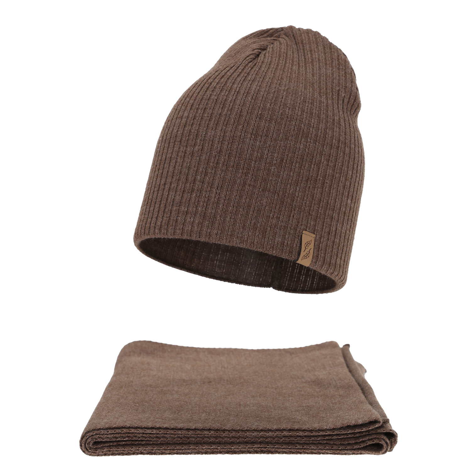 Woman's winter set: hat and scarf, brown, Fena