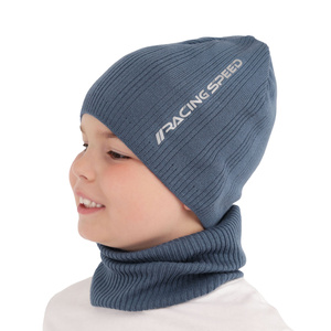 Children's autumn/ spring set: hat and tube scarf blue Kolorado