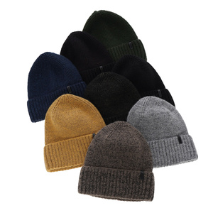 Mens winter hat grey merino wool Nori