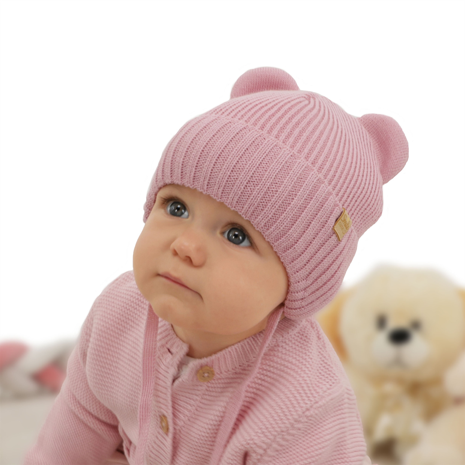 Girl's winter hat violet with merino wool Shira