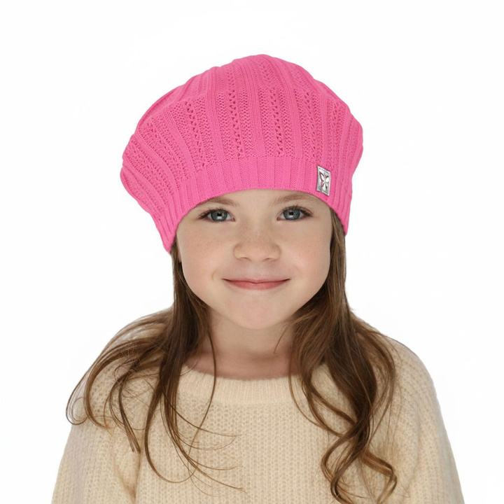 Girl's spring/ autumn beret pink Luina