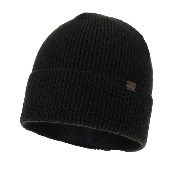 Men's winter hat, brown, with merino wool, Korins