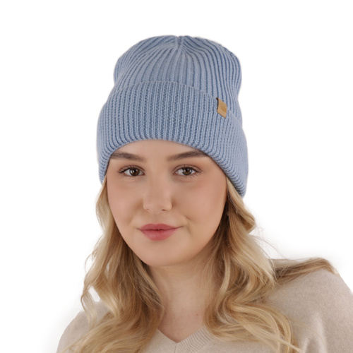 Woman's winter hat burgund Isla 100% extra fine merino wool