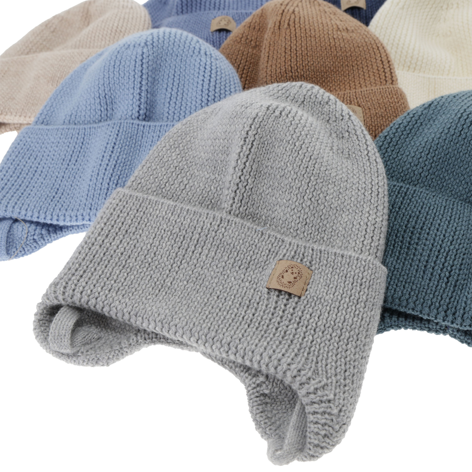 Boy's winter/ autumn/ spring hat, 100% merino wool, with ears, camel, Bakadi