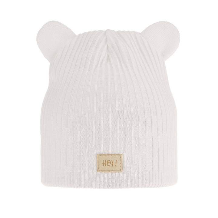 Girl's spring/ autumn hat, with cotton, white Clarisa