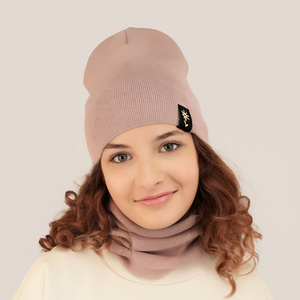 Girl's spring/ autumn set: hat and tube scarf grey Violet