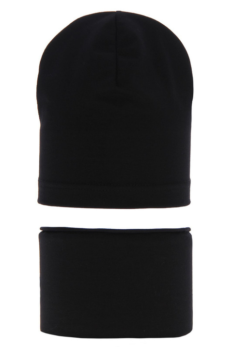 Boy's spring/ autumn set: hat and tube scarf black Hazel