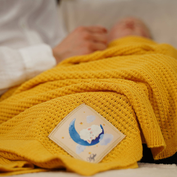 Bamboo-Cotton baby blanket yellow Bambini