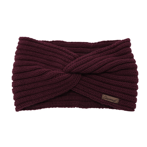 Woman's winter headband, burgundy, 100% merino wool, Veka
