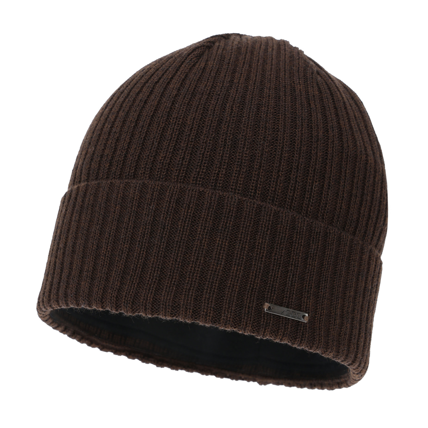 Men's winter hat, brown, with merino wool, Baltor