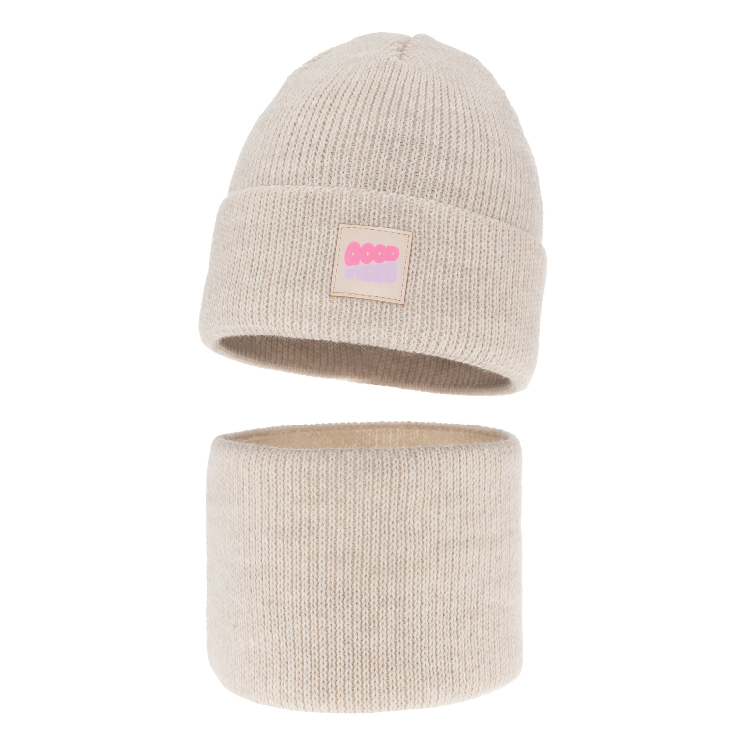 Girl's winter set: hat and tube scarf beige Josephin