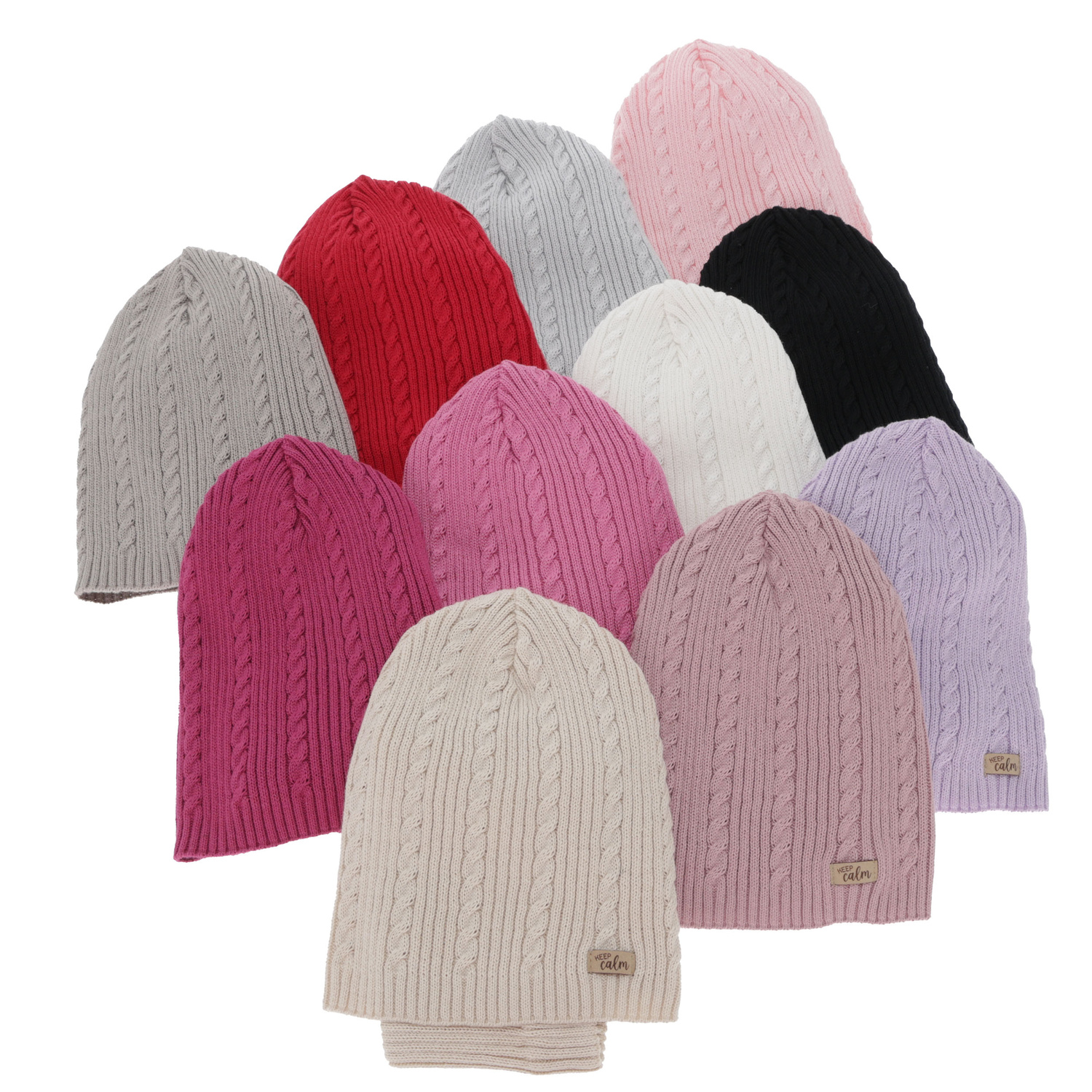 Girl's spring, autumn set: hat and tube scarf, beige, with cotton, Ordesa