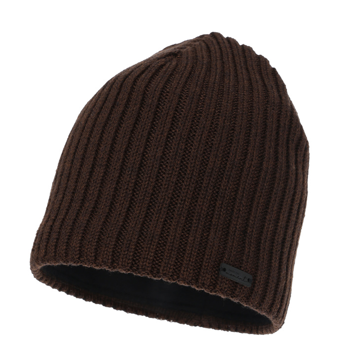 Woman's winter hat, brown, with merino wool, Soletta