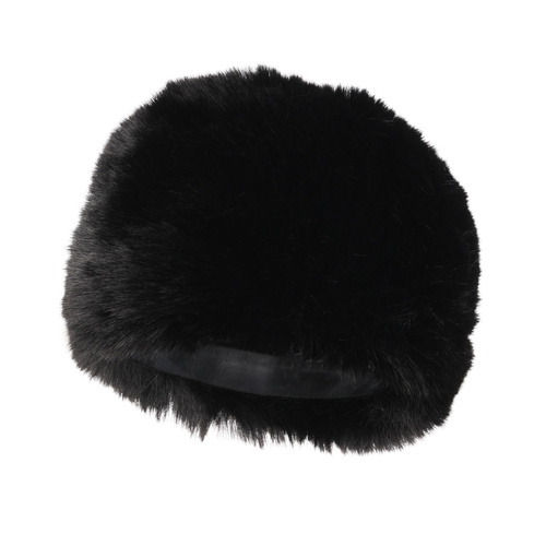 Woman's winter hat black lined with wool fleece Holly