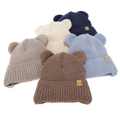 Boy's winter hat grey with merino wool Shedon