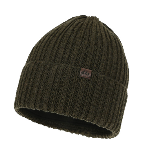Men's winter hat, khaki, with merino wool, Huno