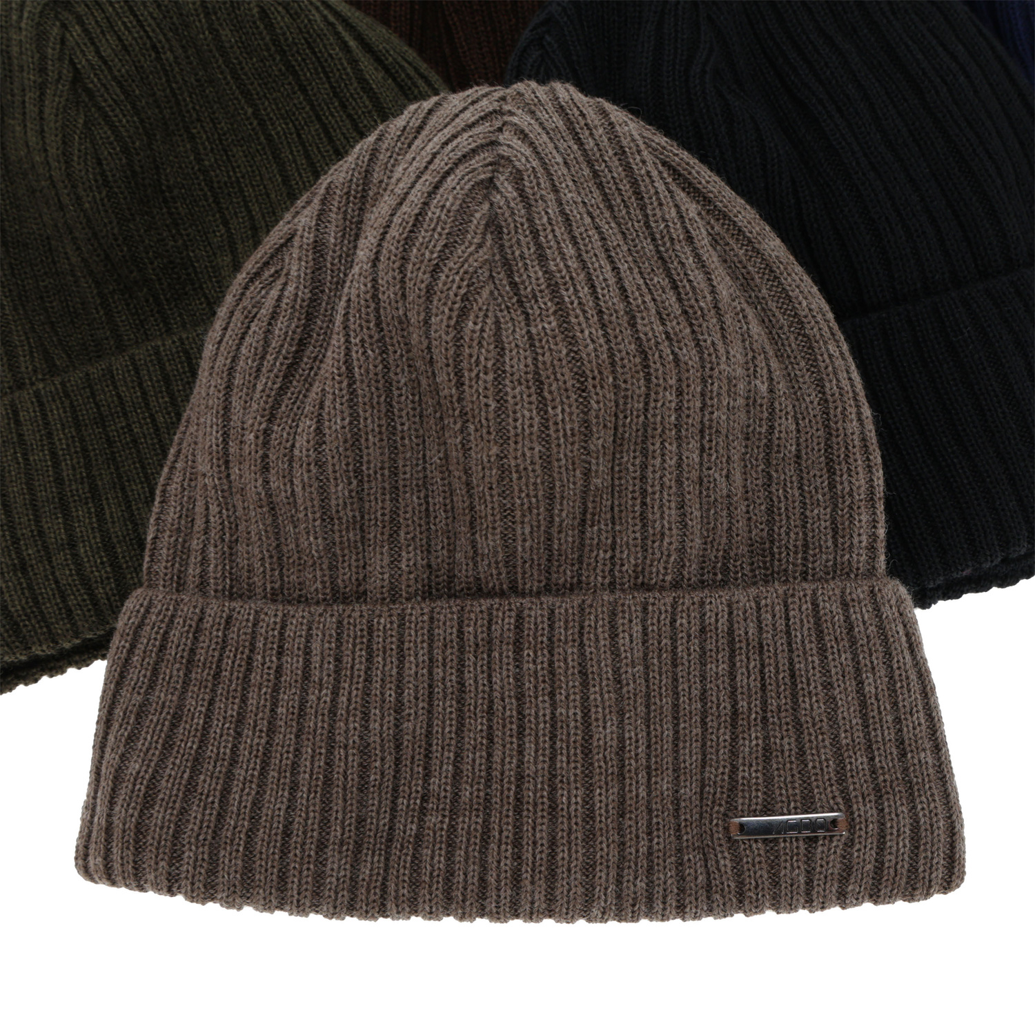 Men's winter hat, black, with merino wool, Baltor