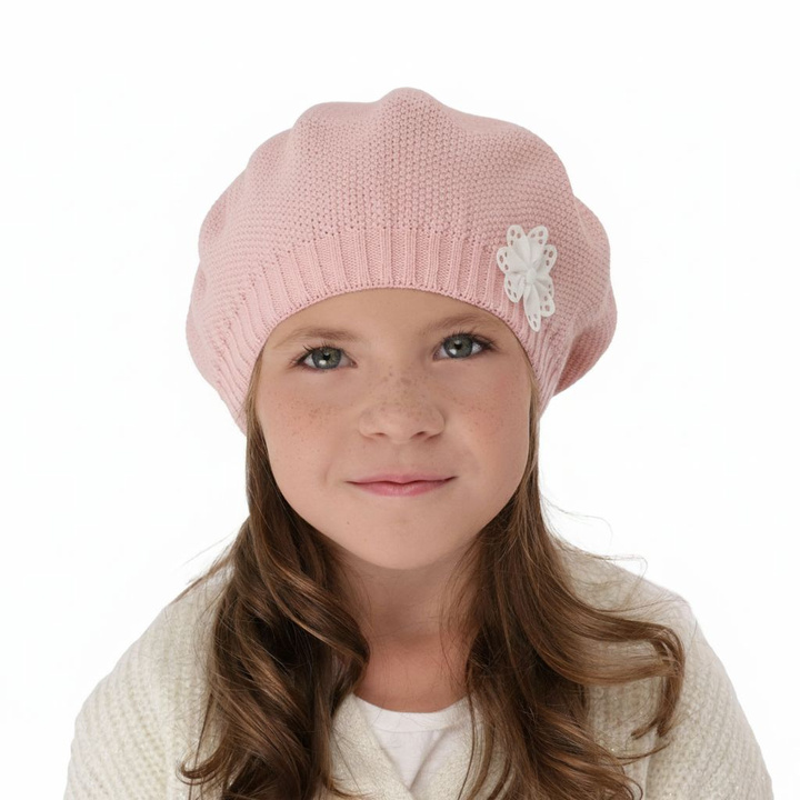 Girl's spring/ autumn beret pink Costanza