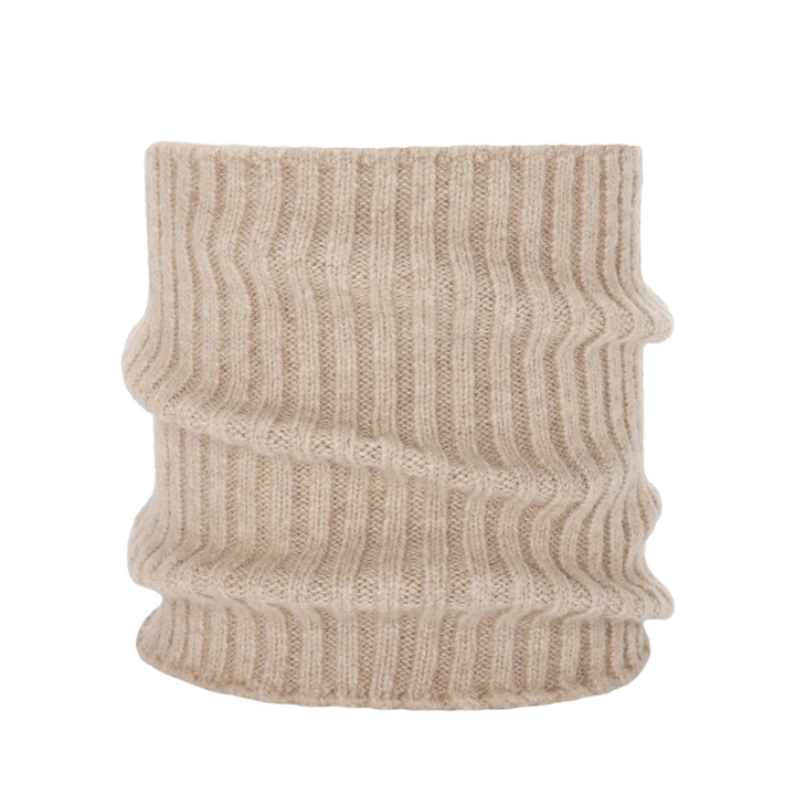 Woman's winter tube scarf beige merino wool Best