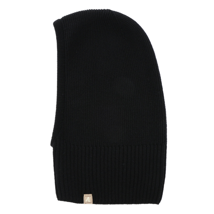 Boy's autumn, winter balaclava, black, merino wool with cashmere, Zoldo