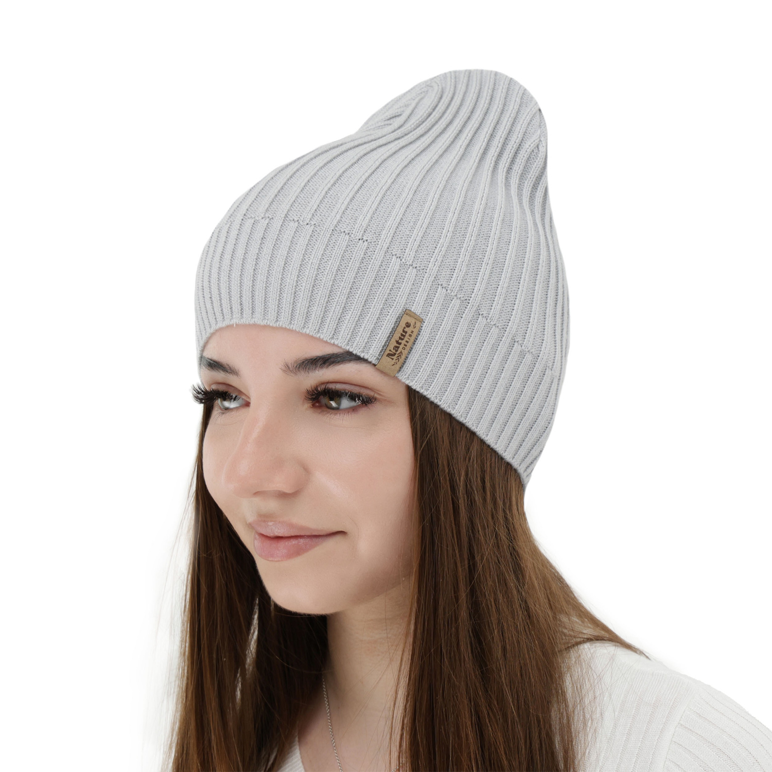 Woman's spring, autumn hat, with cotton, camel, Mirona