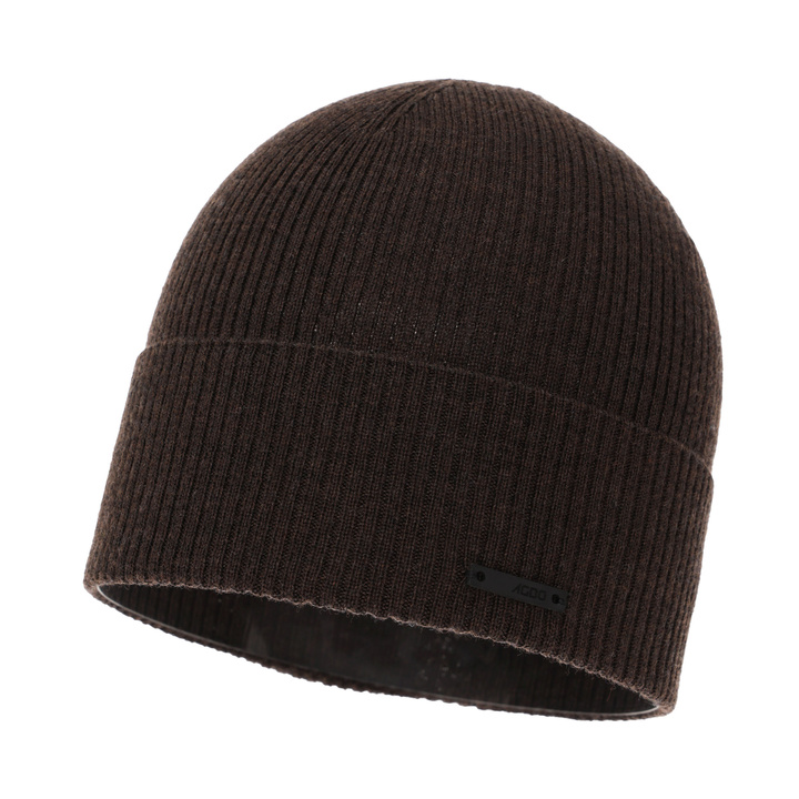 Men's spring, autumn hat brown 100% extra fine merino wool Fleur