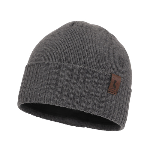 Men's winter hat, grey merino wool Hogan