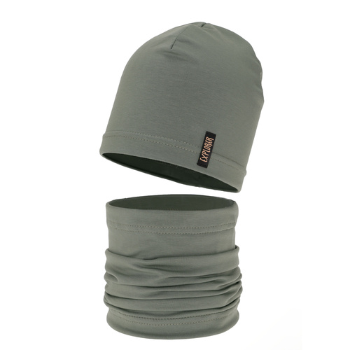 Boy's spring/ autumn set: hat and tube scarf green Hobart