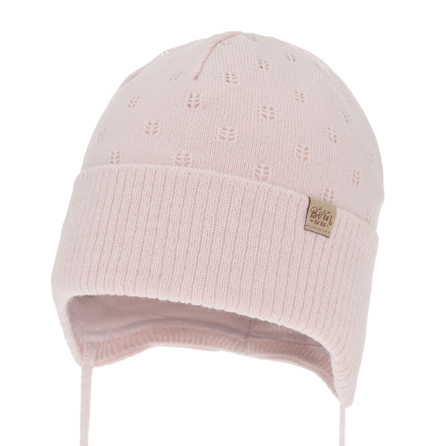 Girl's spring/ autumn hat, pink, with ears, Froya