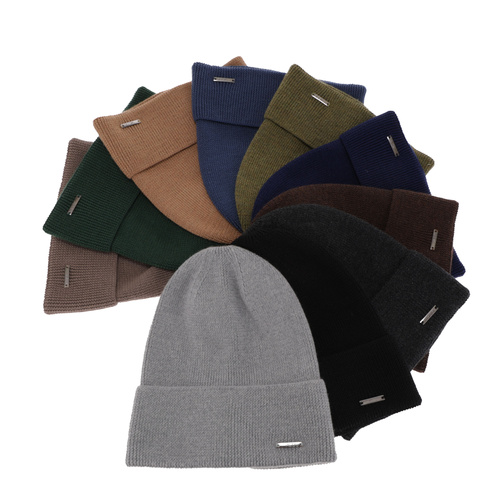 Men's spring and winter hat grey 100% extra fine merino wool Memfis