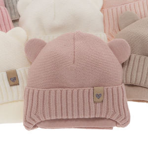 Girl's winter set: hat and scarf in ecru Alice