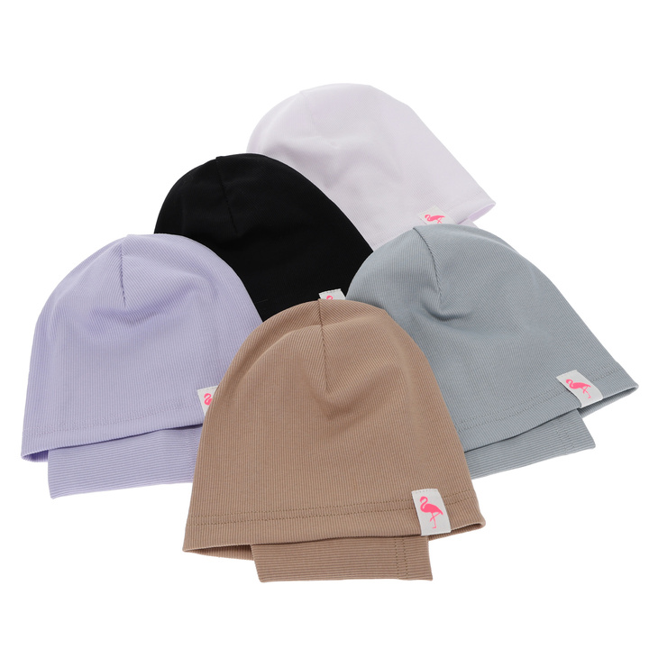 Girl's spring, autumn cotton set: hat and tube scarf, ecru, Rumilla