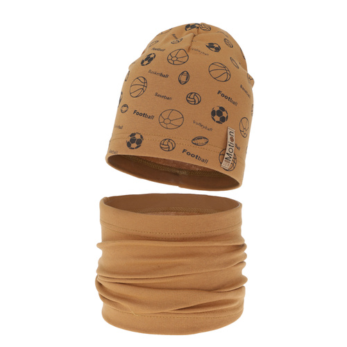 Boy's spring/ autumn set: hat and tube scarf camel Paolo