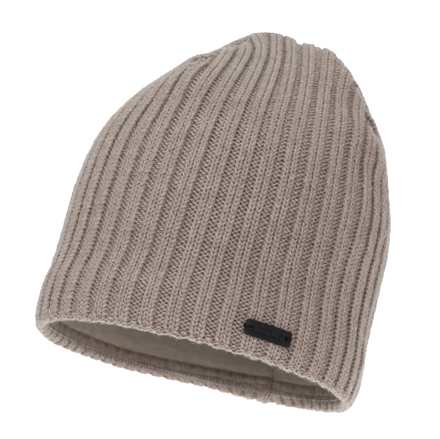 Woman's winter hat, dark beige, with merino wool, Soletta